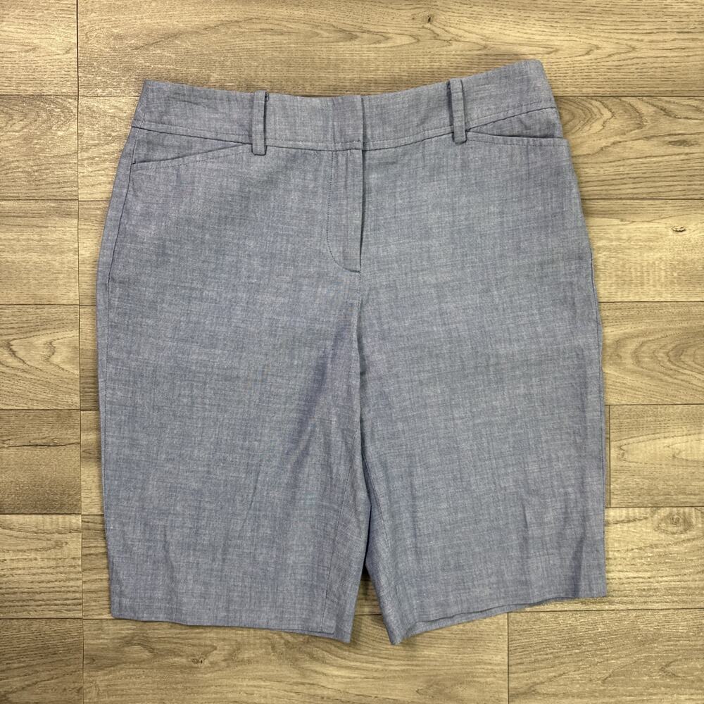 Talbots Perfect Short Bermuda Length 10.5" Inseam Chambray Blue sz 2